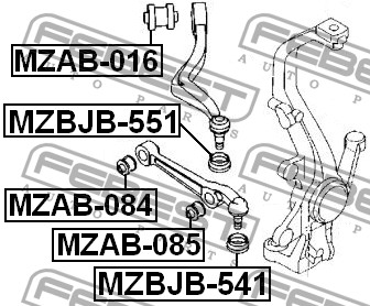 FEBEST - САЙЛЕНБЛОК ПЕРЕДНЕГО НИЖНЕГО РЫЧАГА (MAZDA 6 GG 2002-2007) FEBEST