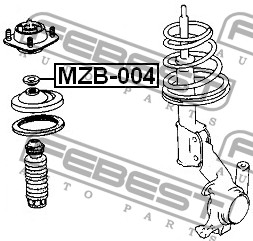 FEBEST - ПОДШИПНИК ОПОРЫ ПЕРЕДНЕГО АМОРТИЗАТОРА (MAZDA 323 BA 1994-1998) FEBEST