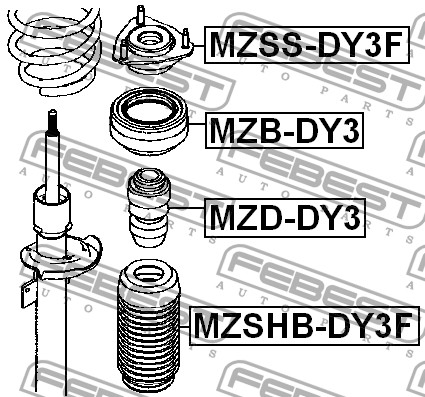 FEBEST - ПОДШИПНИК ОПОРЫ ПЕРЕДНЕГО АМОРТИЗАТОРА (MAZDA 2 DE 2007-) FEBEST