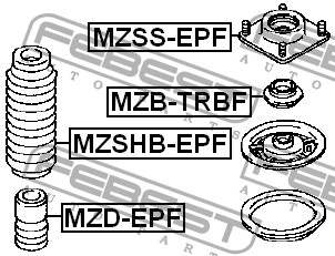 FEBEST - ОТБОЙНИК ПЕРЕДНЕГО АМОРТИЗАТОРА (MAZDA TRIBUTE EP 2000-2007) FEBEST