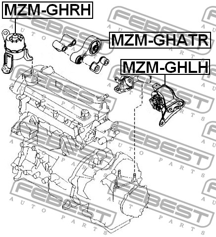 FEBEST - ПОДУШКА ДВИГАТЕЛЯ ЗАДНЯЯ AT (MAZDA 6 WAGON GH 2008-2013) FEBEST