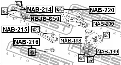 FEBEST - САЙЛЕНБЛОК ЗАДНЕЙ ТЯГИ (INFINITI FX45/35 (S50) 2002-2008) FEBEST