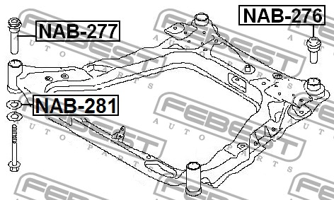 FEBEST - САЙЛЕНБЛОК ПОДРАМНИКА ЗАДНИЙ (NISSAN QASHQAI J10F 2006-) FEBEST