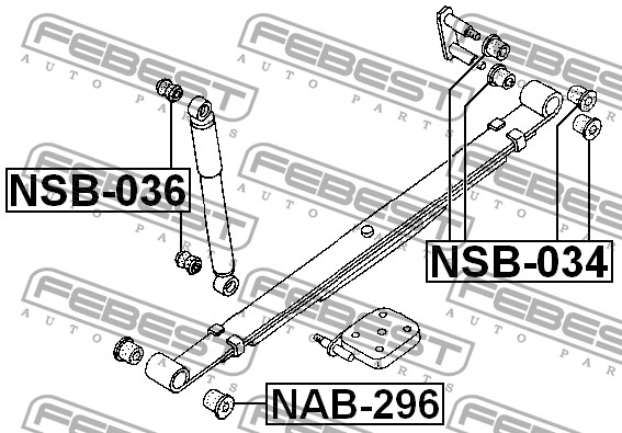 FEBEST - САЙЛЕНБЛОК ЗАДНЕЙ РЕССОРЫ (NISSAN KING CAB D22 1998-) FEBEST
