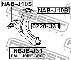 FEBEST - САЙЛЕНБЛОК ЗАДНИЙ ПЕРЕДНЕГО РЫЧАГА (NISSAN QASHQAI J10F 2006-) FEBEST