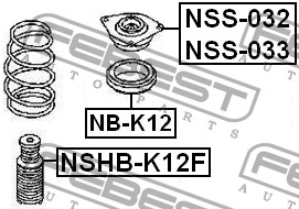 FEBEST - ПОДШИПНИК ОПОРЫ ПЕРЕДНЕГО АМОРТИЗАТОРА (NISSAN QASHQAI J10F 2006-) FEBEST