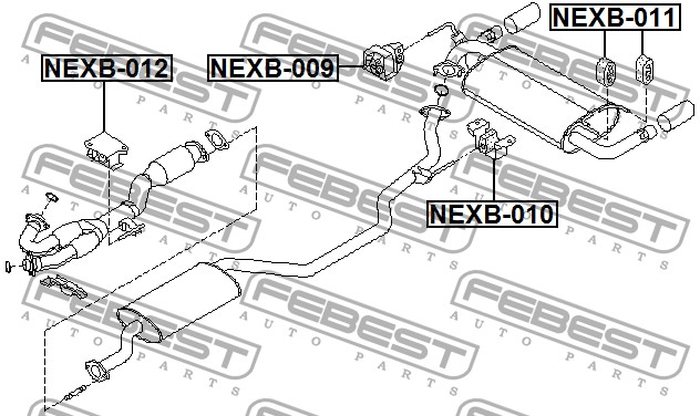 FEBEST - Кронштейн крепления глушителя nissan murano z50 2002-2007