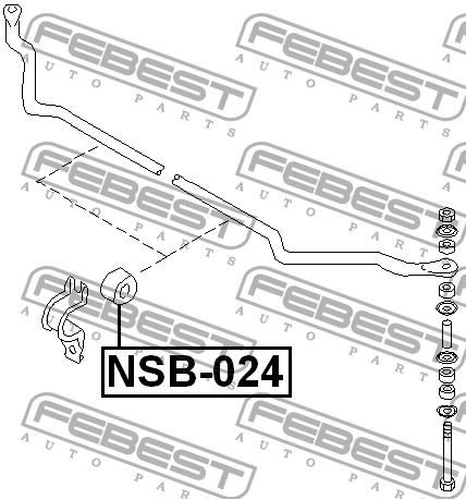 FEBEST - ВТУЛКА ПЕРЕДНЕГО СТАБИЛИЗАТОРА D15.5 (NISSAN KING CAB D22 1998-) FEBEST