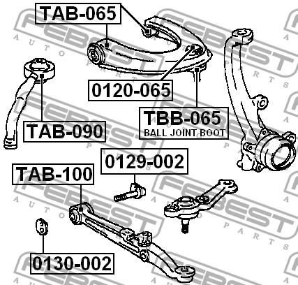 FEBEST - САЙЛЕНБЛОК ПЕРЕДНИЙ ПЕРЕДНЕГО РЫЧАГА (TOYOTA MARK 2/CHASER/CRESTA GX100 1996-2001) FEBEST