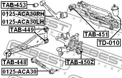 FEBEST - САЙЛЕНБЛОК ЗАДНЕГО ПРОДОЛЬНОГО РЫЧАГА (TOYOTA RAV4 ACA3#/GSA3# 2005-) FEBEST