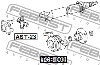 FEBEST - ПОДШИПНИК ПОДВЕСНОЙ КАРДАННОГО ВАЛА (TOYOTA 4-RUNNER GRN21#/KZN215/UZN21# 2002-2009) FEBEST