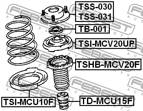 FEBEST - ОТБОЙНИК ПЕРЕДНЕГО АМОРТИЗАТОРА (TOYOTA HARRIER ACU15/SXU15/MCU15 4WD 1997-2003) FEBEST