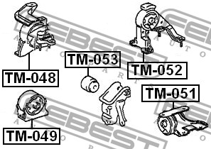 FEBEST - ПОДУШКА ДВИГАТЕЛЯ ЛЕВАЯ (TOYOTA AVENSIS AT22#/AZT220/CDT220/CT220/ST220/ZZT22# 1997-2003) FEBEST