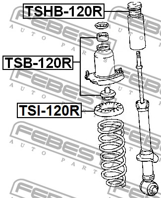 FEBEST - ВТУЛКИ АМОРТИЗАТОРА (КОМПЛЕКТ) (TOYOTA COROLLA CE120/NZE12#/ZZE12# 2000-2008) FEBEST