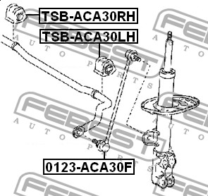 FEBEST - ВТУЛКА ПЕРЕДНЕГО СТАБИЛИЗАТОРА ЛЕВАЯ D23 (TOYOTA RAV4 ACA3#/GSA3# 2005-) FEBEST
