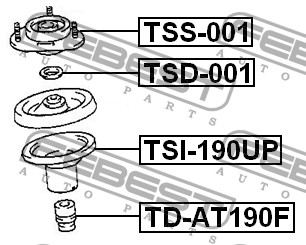 FEBEST - ОПОРА ПЕРЕДНЕГО АМОРТИЗАТОРА (TOYOTA AVENSIS AT22#/AZT220/CDT220/CT220/ST220/ZZT22# 1997-2003) FEBEST