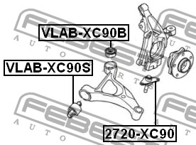 FEBEST - САЙЛЕНБЛОК ЗАДНИЙ ПЕРЕДНЕГО РЫЧАГА (VOLVO XC90 2003-) FEBEST