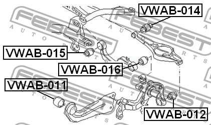FEBEST - САЙЛЕНБЛОК ЗАДНЕЙ ТЯГИ (SKODA OCTAVIA II 2004-) FEBEST