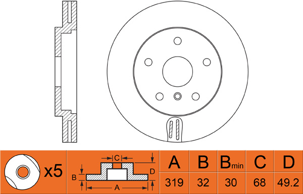 FIT - Диск тормозной передн. INFINITI G37 09-, EX25/35/37 10-
