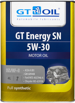 GT Oil - Масло GT Energy SN, SAE 5W30, API SN син., 4 л