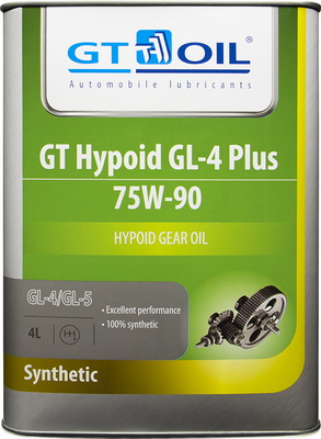 GT Oil - Масло транс. GT Hypoid GL-4 Plus, SAE 75W-90, API GL-4/GL-5, 4 л