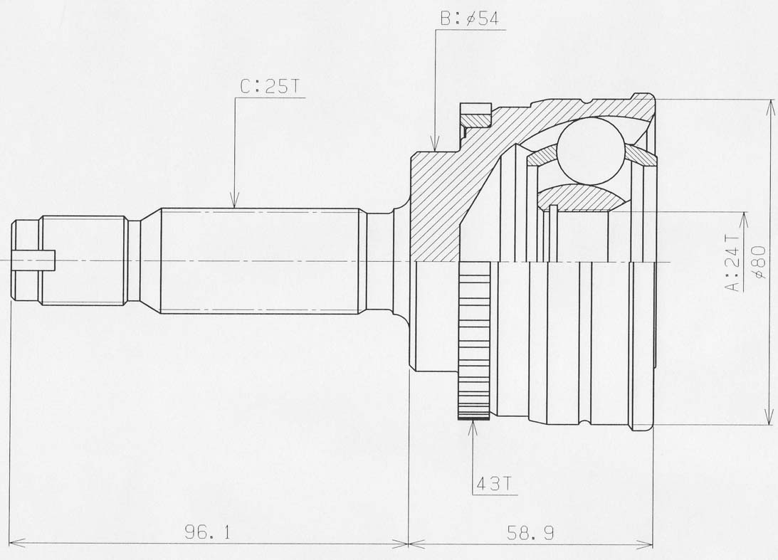 HDK - ШРУС наружный к-т (24x54x25) Mitsubishi Galant EA 1996-2003