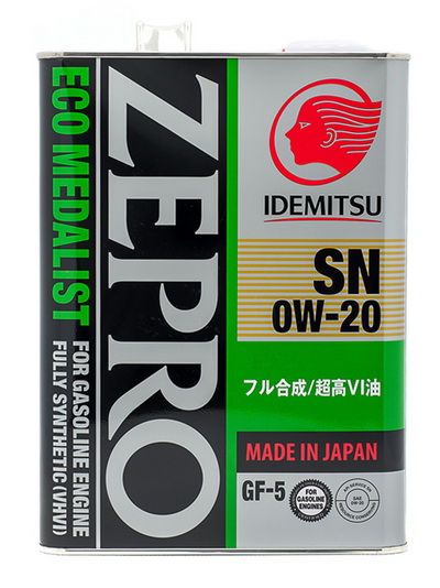 IDEMITSU - Масло мотор ZEPRO ECO MEDALIST 0W20 (4 л) SN/GF-5