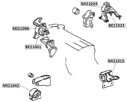 JIKIU - Опора двигателя Toyota Avensis, Caldina, Carina E, Corona