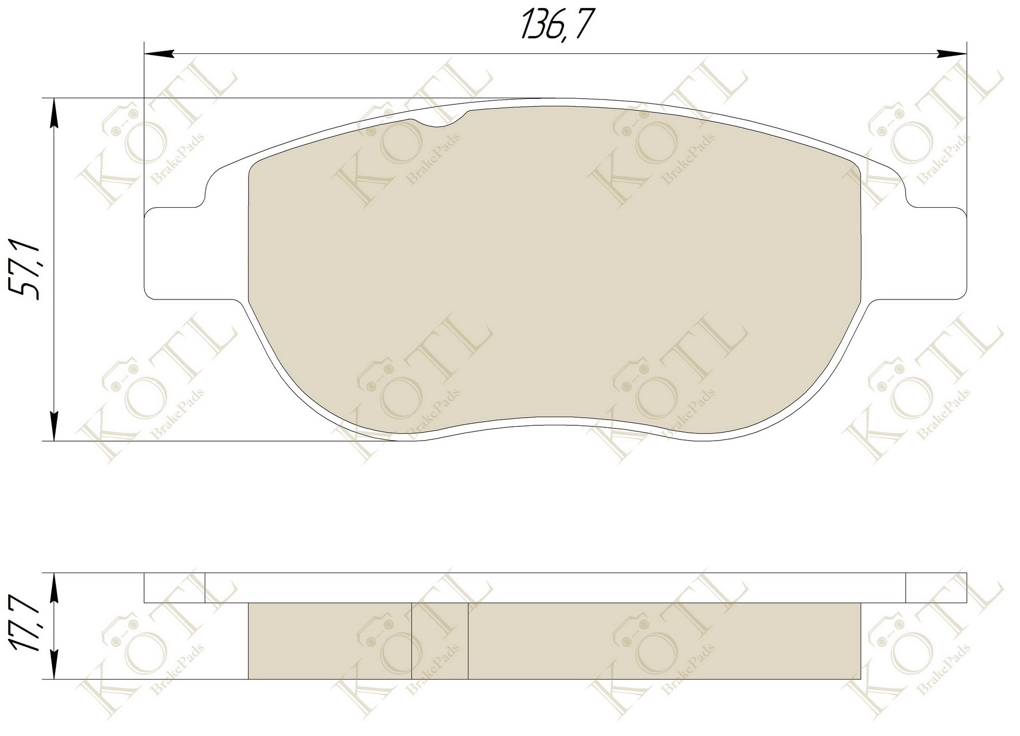 KOTL - Колодки тормозные CITROEN C4/BERLINGO/FIAT DOBLO/PEUGEOT 307