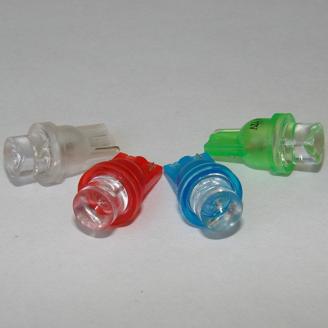 LEDO - Лампа светодиодная W5W 12V 1LED конус син