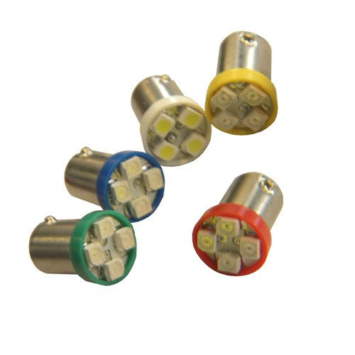 LEDO - Лампа светодиодная T4W / BA9S / 12V 4SMD  белая