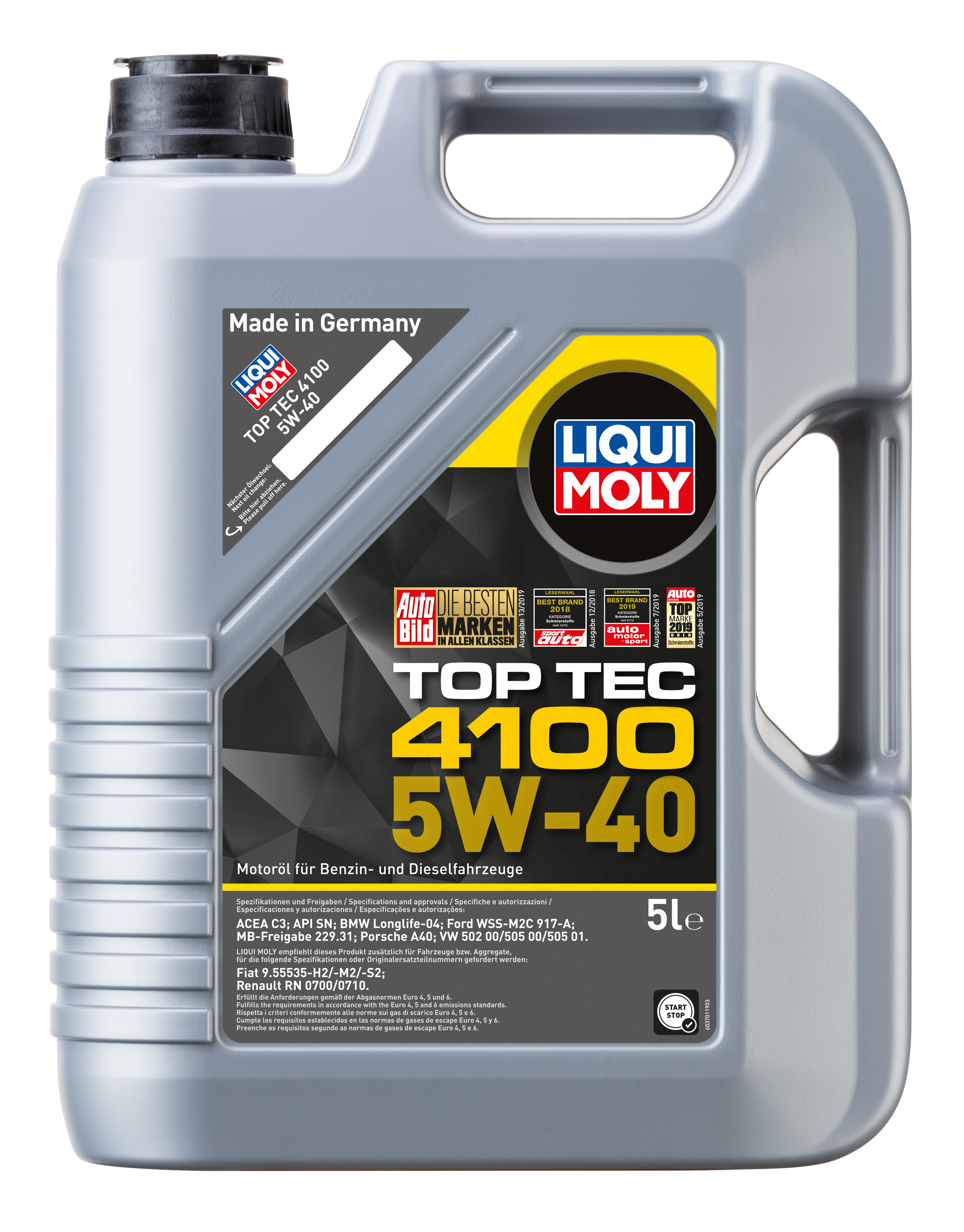 LIQUI MOLY - Масло мотор Top Tec 4100 5W-40 (5 л.)