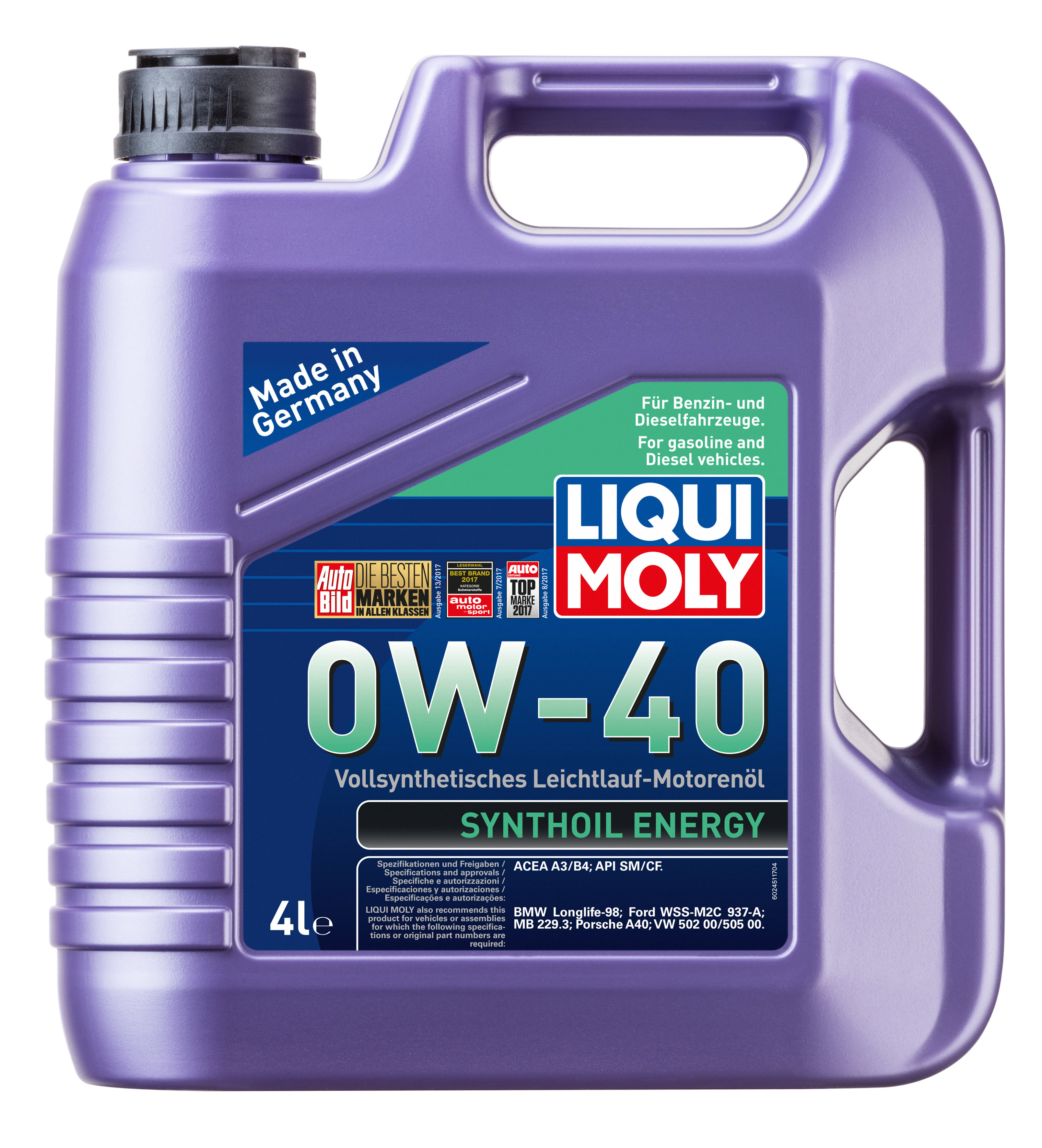LIQUI MOLY - Масло мотор Synthoil Energy 0W-40 (4 л.)