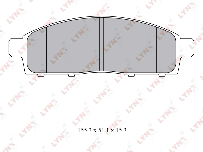 LYNXauto - Колодки тормозные передние MITSUBISHI L200(KA/KB) 2.5D 05 / Pajero Sport 2.5D-3.0 08>