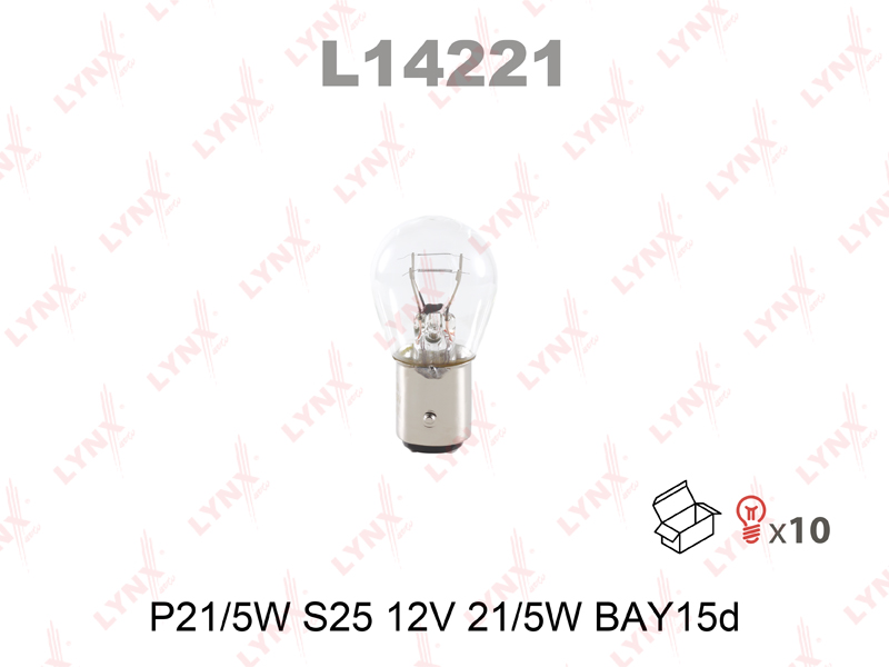 LYNXauto - Лампа накаливания P21/5W S25 12V 21/5W BAY15D