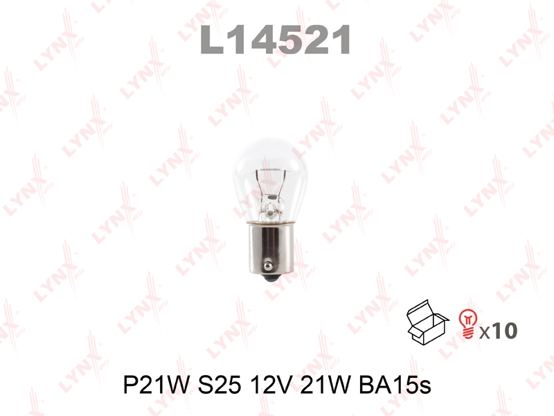 LYNXauto - Лампа накаливания P21W S25 12V 21W BA15S