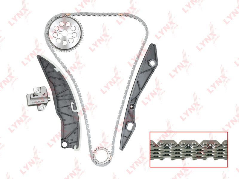 LYNXauto - Комплект цепи ГРМ HYUNDAI Creta I 1.6 16> / Elantra(HD / MD) 1.6 06-15 / i20 1.4-1.6 08-15 / i30(FD / GD) 1.4-1.6 07-16 / Solaris 1.4-1.6 10> / Velost