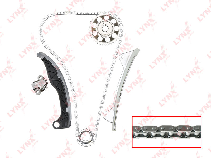 LYNXauto - Комплект цепи ГРМ TOYOTA Yaris(P90/P130) 1.0 05> / Aygo 1.0 05>, CITROEN C1 I-II 1.0 05>, PEUGEOT 107 1.0 05> / 108 1.0 14> (Для ДВС 1KR)