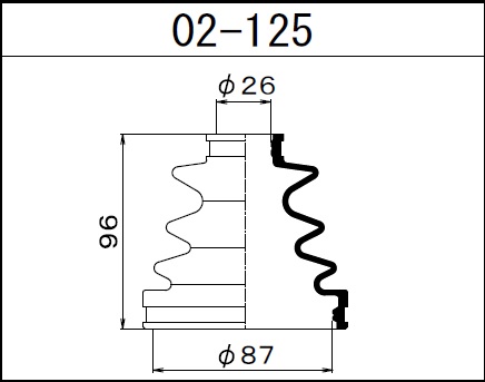 1-56 MARUICHI - Пыльник внешн ШРУСа (d=26 D=87 H=96) Toyota