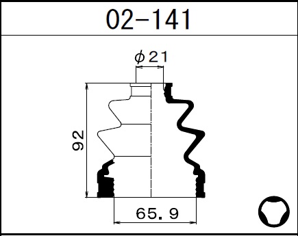 1-56 MARUICHI - Пыльник внутр ШРУСа (d=21 D=65.9 H=92) Mitsibishi