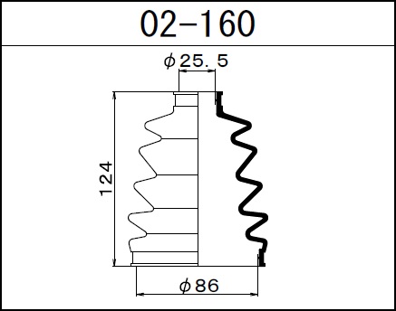 1-56 MARUICHI - Пыльник внешн ШРУСа (d=25.5 D=86 H=124) Mitsibishi