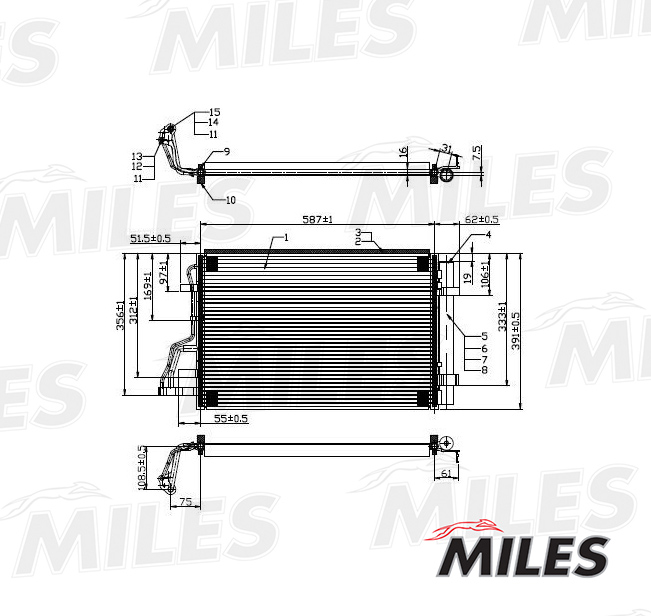 MILES - Конденсер HYUNDAI ELANTRA 06- / i30 (08-19) 1.6/2.0