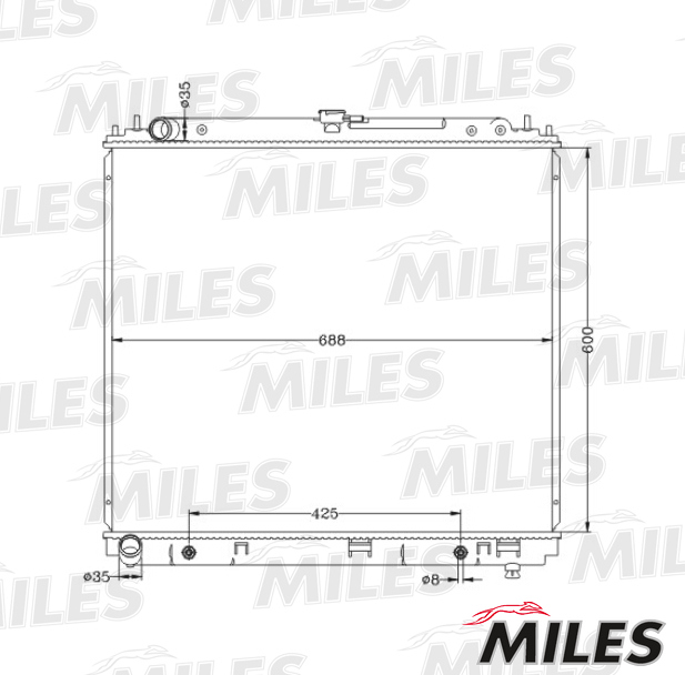 Miles - Радиатор NISSAN NAVARA/PATHFINDER 2.5D A/T 05-