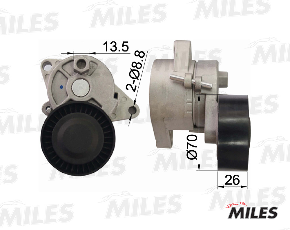 MILES - Натяжитель ремня приводного BMW E39/E46/E60/X5 M52/M54