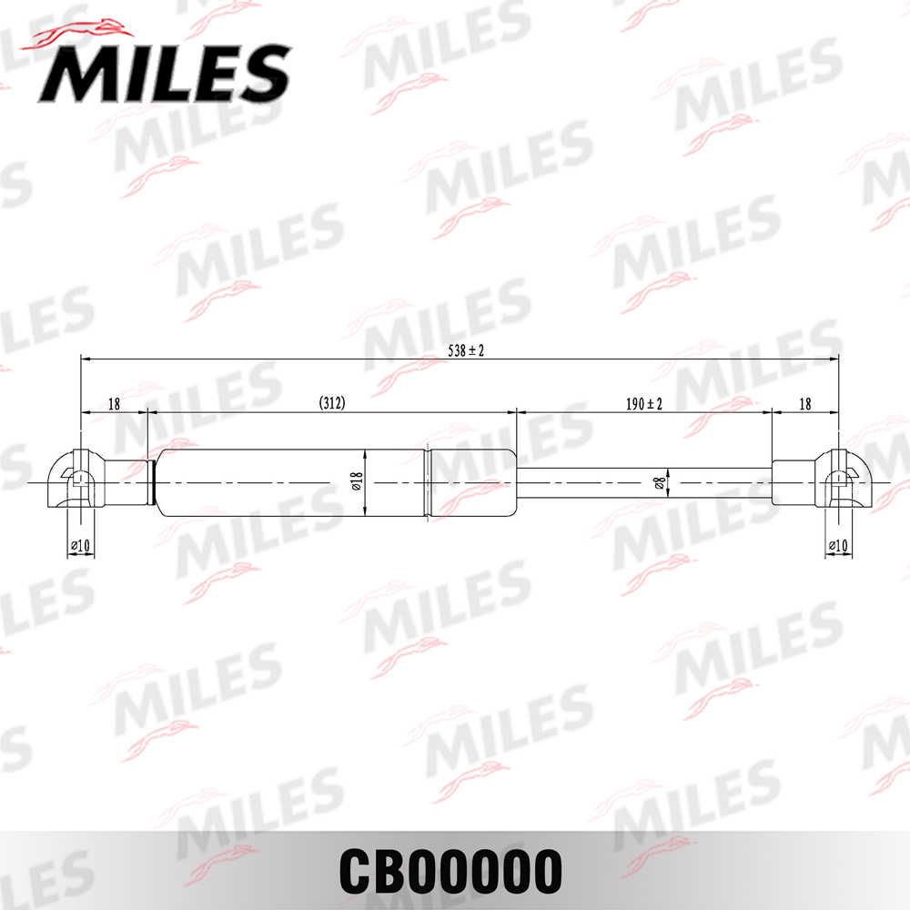 Miles - Пружина газовая капота VW TOUAREG 02-