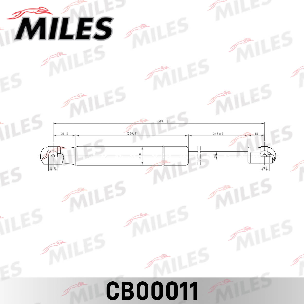 Miles - Упор газовый кр. багажника SKODA OCTAVIA без спойлера 6/04-