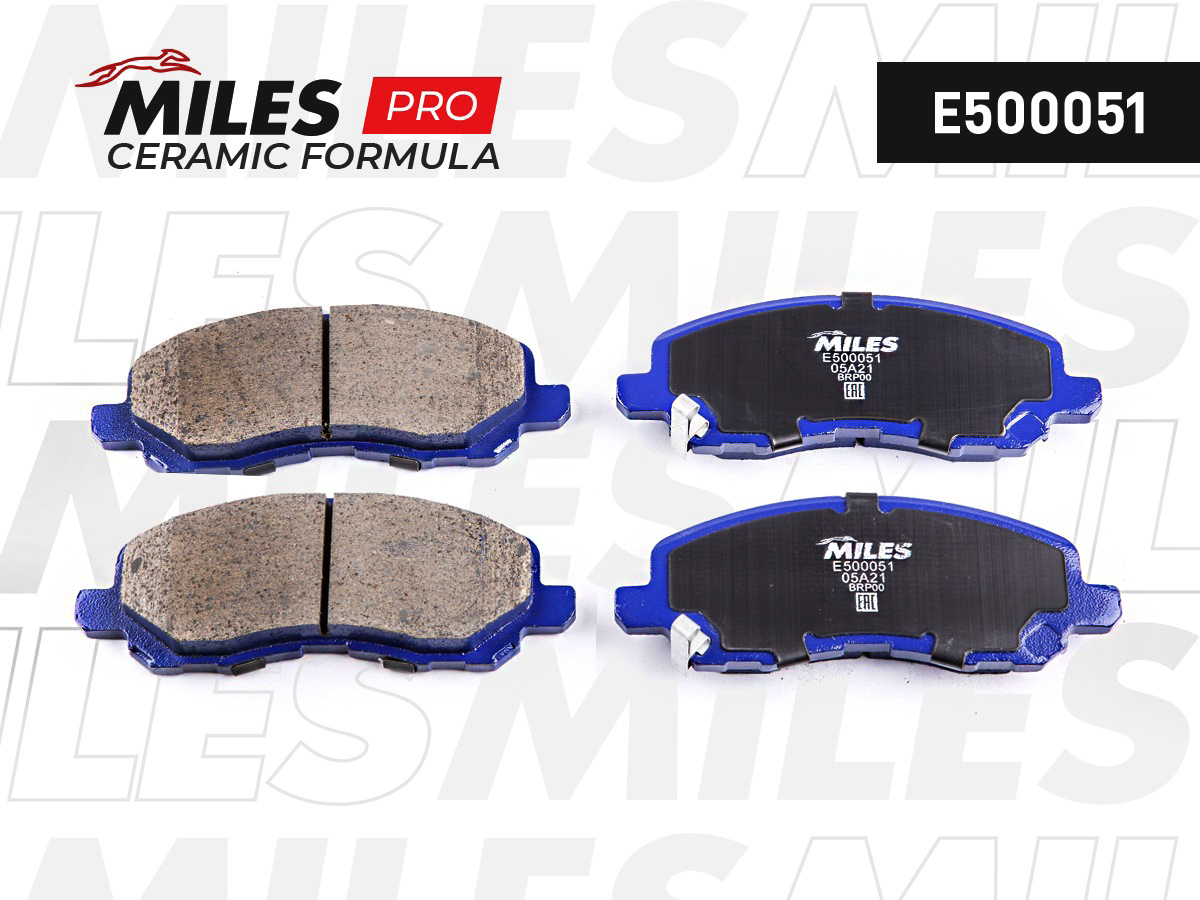 MILES - Колодки тормозные MITSUBISHI ASX/LANCER/OUTLANDER/DODGE CALIBER передние Ceramic