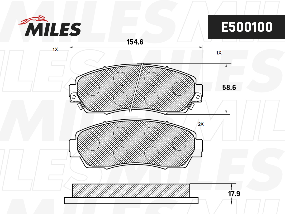 MILES - Колодки тормозные HAVAL F7, HONDA CR-V 2.0-2.2 07- передние Ceramic
