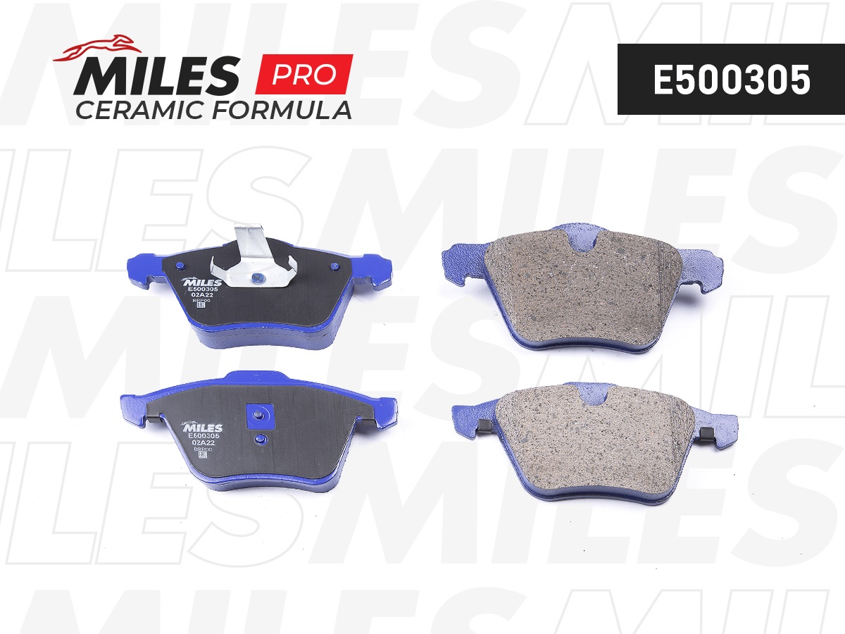 MILES - Колодки тормозные передние, FORD S-MAX 2.0D-2.2D/VOLVO S60/S80/V70/XC70 06- (ISO 9001) Ceramic