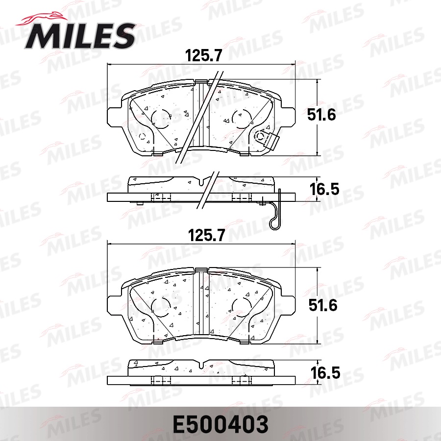 MILES - Колодки тормозные FORD FIESTA 08-/MAZDA 2 07- передние Ceramic